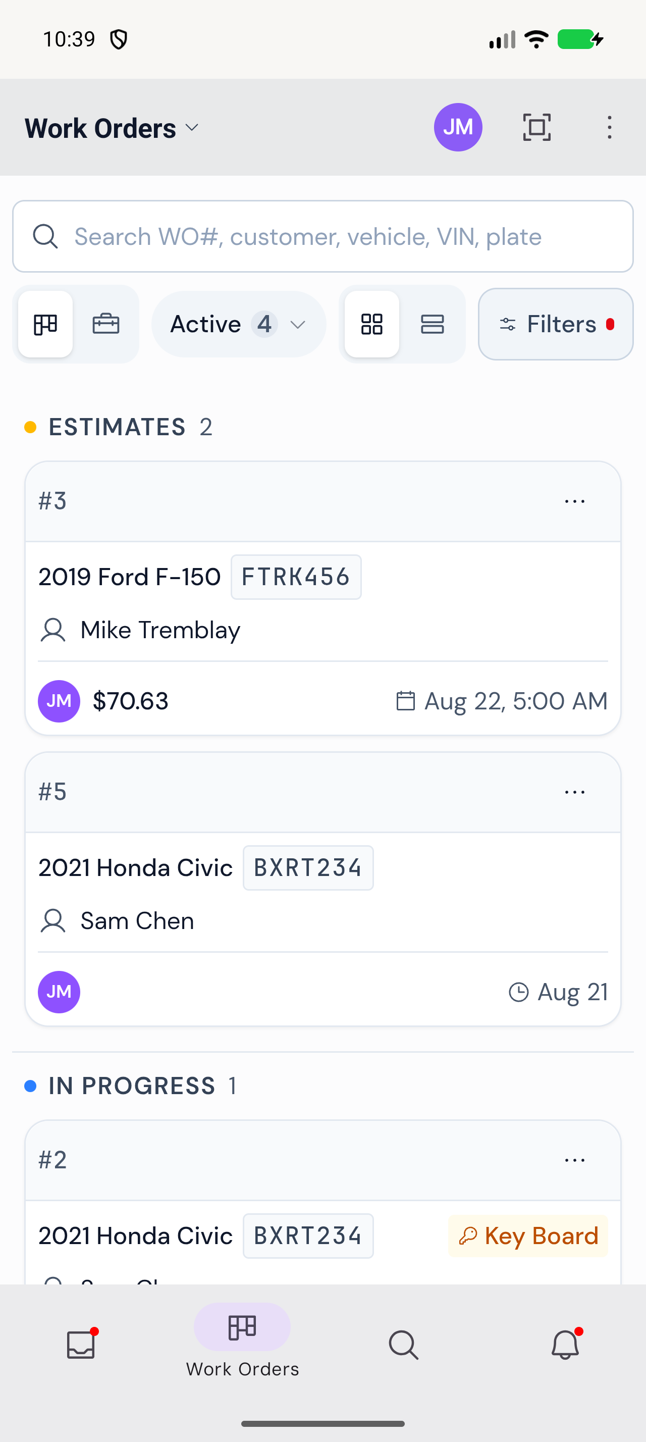 Wenmar Pro dashboard on a smartphone