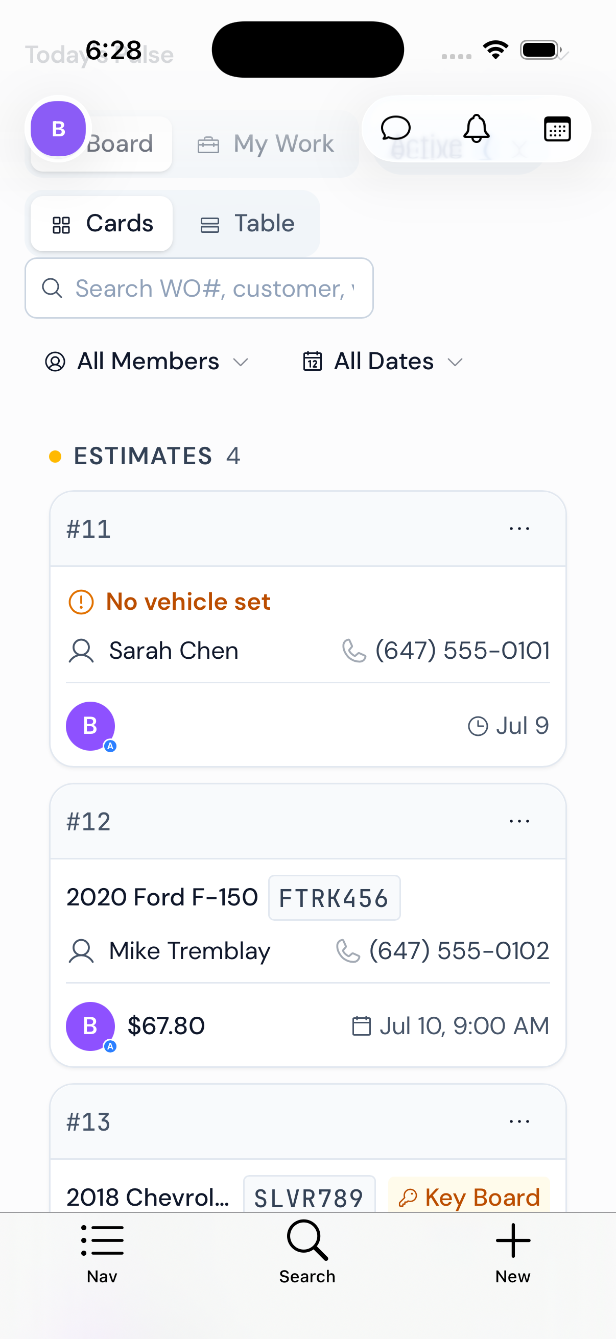 Wenmar Pro dashboard on a smartphone